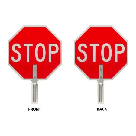 Brady Brady 57755 Traffic Control Paddle, 2 Sided, Stop Sign, Aluminum, 18"W x 18"H 57755